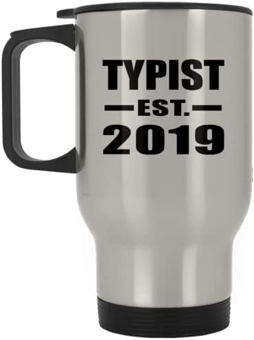 Designsify Typist Създадена през 2019 г., Сребърна Чаша за Пътуване, 14 грама, на Изолиран Чаша от Неръждаема Стомана, Подаръци за рожден
