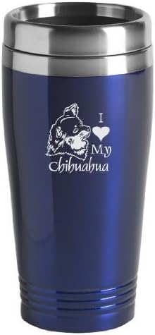 Пътна чаша Sutter's Mill Specialties на 16 унции От неръждаема стомана - I Love My Chihuahua - Син