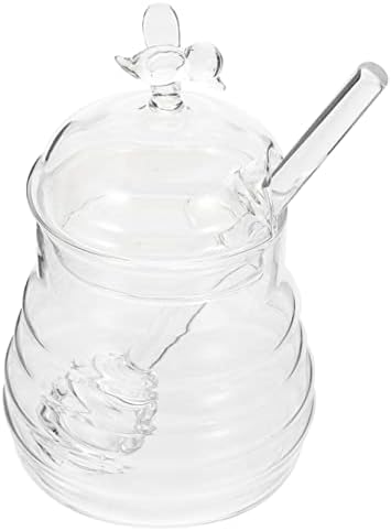 Zerodeko 1 Комплект Стъклен буркан за мед Стъклен Терариум с капак за Еднократна употреба, контейнери с капаци Прозрачен Контейнер Стъклена