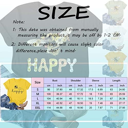voplct Тениска за Жени, Летни Тениски с изображението на Деня на Пчелите, Свободни Ежедневни Блузи с Къс Ръкав, Блузи с кръгло деколте