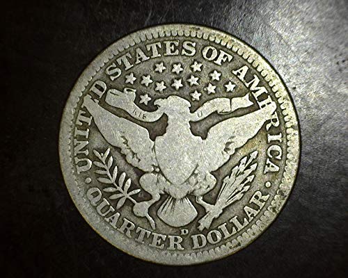 1915 D Barber Quarter (90% сребро) - Пълен панела и пълна дата - VG и по - добре- на Монетния двор на САЩ