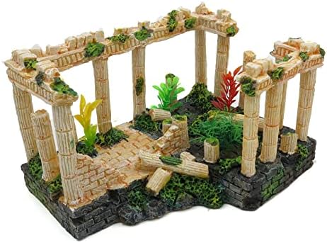 Декорация от римски колони от смола NA, аксесоари за аквариум, озеленяване на градината, отглеждане на влечуги 7205B
