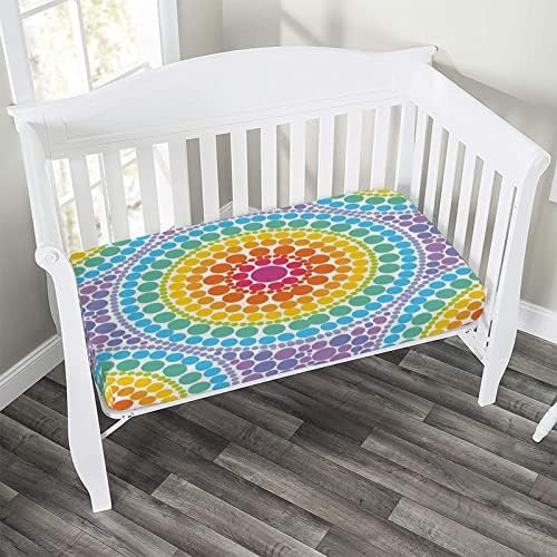 Декоративна Чаршаф за легла, Кърпи за бебета и деца от Микрофибър с шарките на Дъга, 28 x 52, Комплект чаршафи за легло в ретро стил