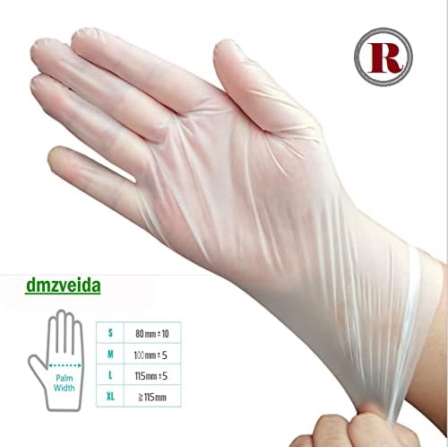 Ръкавици за еднократна употреба Dmzveida (опаковка от 100 броя), за Почистване, Готвене, Обработване на хранителни продукти, Боядисване,