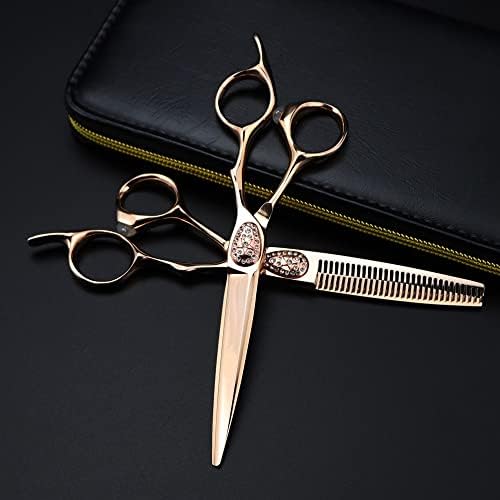 Ножица за Подстригване на Коса, 6-Инчов Професионален Японски Ножици От Стомана 440c, Престижна Ножици От Розово Злато За Подстригване