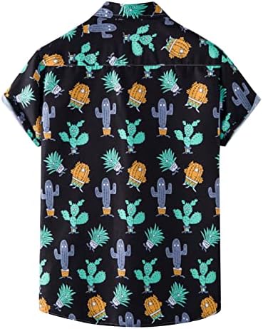 Мъжки Ризи,Мъжки Хавайска Риза С Джоб, Мъжки Ризи С Цветен Модел, Плажни Ризи Aloha Копчета С Къс Ръкав