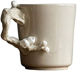 Чаши за кафе KIZQYN Ръчно изработени, Креативна Слива Чаша, Креативна Ретро Керамични Чаена Чаша, Чашата за Кафе с Голям Капацитет с