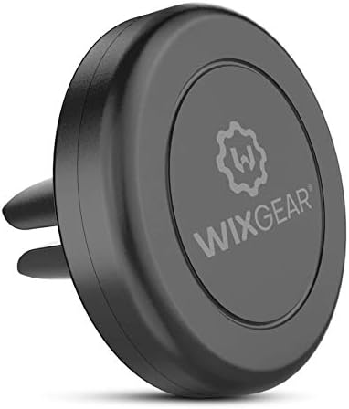 Универсален Автомобилен Магнитен държач за телефон WixGear Air Vent с технологията за Бързо свързване на смартфон и мини-таблет, Черен,