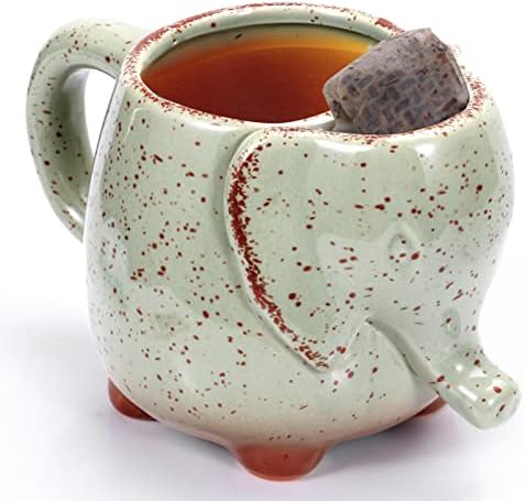 Чаена чаша LIAVOEIZ Elephant с държач за чаени пакетчета, чаена чаша във формата на слон
