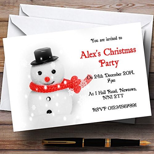 Пощенска картичка Зоопарк Сладък Снежен човек Персонални Покани За Коледа/Нова Година/ Празнично парти