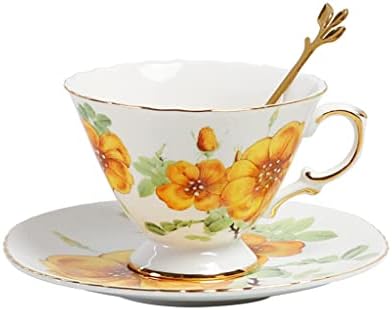 LDCHNH Чай Цвете Европейската Керамични Кафеена Чаша Чиния Цвете Чаена Чаша Чай