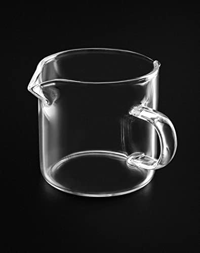 Стъклена чаша за еспресо QWORK с двойни носиками Без котлен камък, през Цялата чаша от Прозрачно Стъкло с дръжка от 2 опаковки, Подходящ