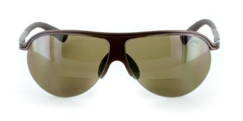 Бифокални очила-авиатори Bahamaz - Оптични лещи и алуминиева дограма по лекарско предписание - 60 мм x 18 мм x 130 мм (бронз с кехлибар