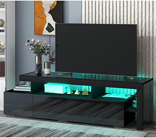 ZCMEB Модерна 16 Цвята Led осветление Стойка за телевизор с UV гланц Развлекателен център 70-инчов телевизор (Цвят: D, размер: както