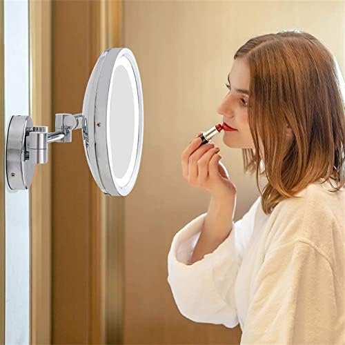 Огледало за грим с Докосване на Затъмняване с подсветка и увеличаване, Хромированное Стенно Огледало за тоалетка маса с led подсветка,
