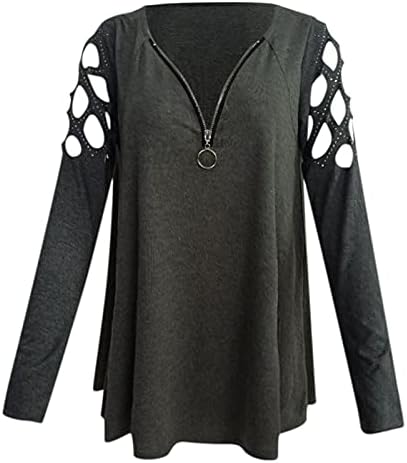 Пуловер Nyybw за дамите, Обикновен, Луксозен, Основен Пуловер, Блуза, Риза (Сив, L)