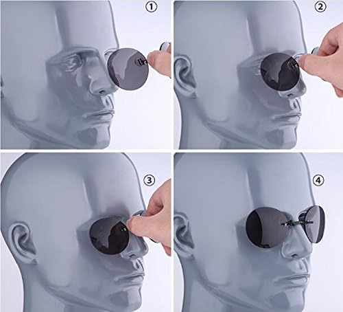 2 Опаковки Ретро Кръгли очила с клипсой на носа Matrix Морфей Movie слънчеви очила без рамки