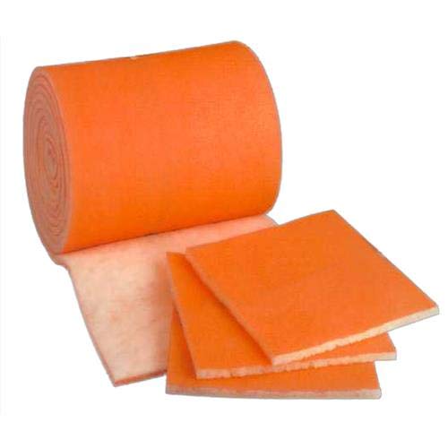 Ролка материал на фурната / въздушен филтър / ОВК, оранжев / бял материал от полиестер MERV8 - 1 x 25 см х 5 метра - Нарязани по размер
