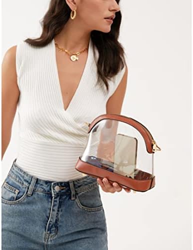 Прозрачната чанта през Рамо с тапицерия от Веганской на кожата, Одобрен от Стадион Женствена Чанта През рамо