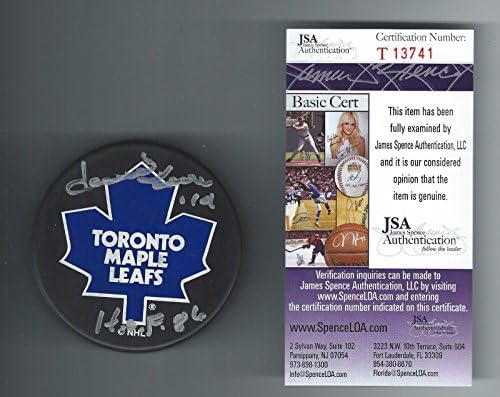 Шайбата Атлетик на Дейв Кеона с автограф Торонто Мейпъл Лийфс Рейвънс JSA T13741 - за Миене на НХЛ с автограф