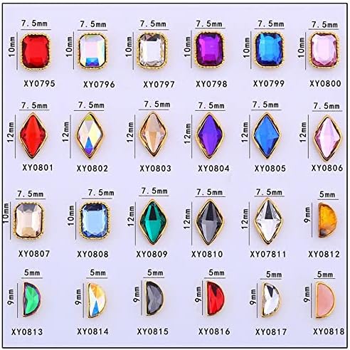 10 бр. Кристали с форма на диамант/диамант, 18 стилове, Висулки за нокти с форма на Диамант, с фиксирана облегалка от кристали AB, Бижута
