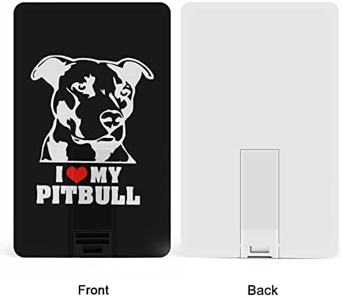 I Love My Pitbull Кредитна Банкова карта, USB Флаш памети Преносима Карта с памет Key Storage Drive 64G