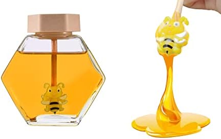 Стъклен буркан за мед с Ковшиком и капак Сладък херметични Контейнери за Мед Стъклен буркан за Мед за Съхранение на мед и сироп