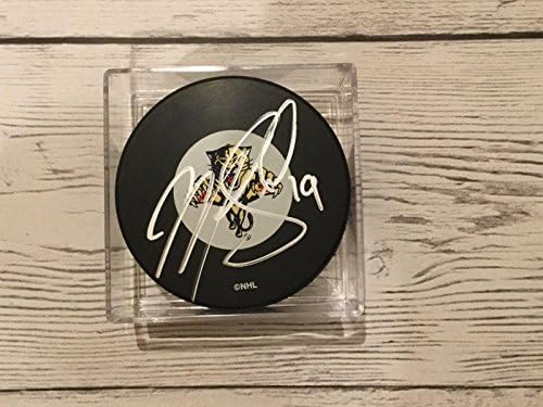 Майк Мэтисон Подписа хокей шайба b Флорида Пантърс с автограф - Autograph NHL Pucks