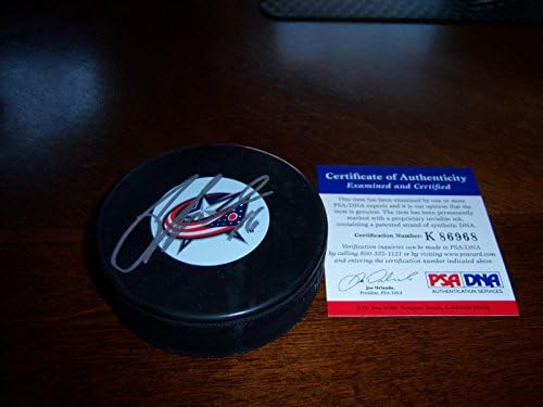 Сини якета Дерика Брассара, хокейна шайба с автограф на Psa/dna - за Миене на НХЛ с автограф