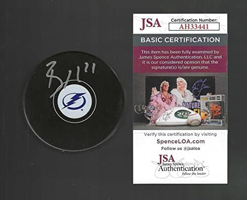 Брэйден Точка подписа шайбата Тампа Бей Светкавица Пакет JSA COA - за Миене на НХЛ с автограф