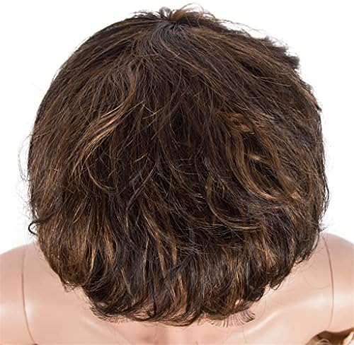 RENSLAT гладка перуки, изработени от човешка коса, за жени, натурални женски перуки, къса перука, къси перуки