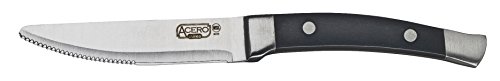 Winco SK-22, обемна опаковка от 12 теми, ножове за стек Acero Gourmet с кръг на върха