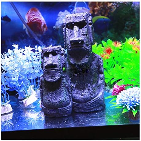 Dtacke Каменна статуя на Великденските острови, украса от терени, аквариум, украса за аквариум, терариум с джуджетата, пълзящо растение,