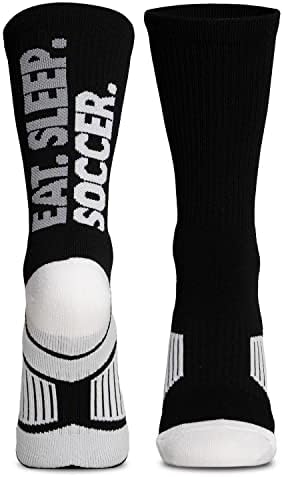 ChalkTalkSPORTS Футболни Спортни Тъкани Чорапи до средата на прасците | Eat Sleep Soccer | Възрастен размер