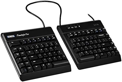 KINESIS USB-Тиха ергономична механична клавиатура Freestyle Pro с отделяне (превключватели Cherry MX Silent Red)
