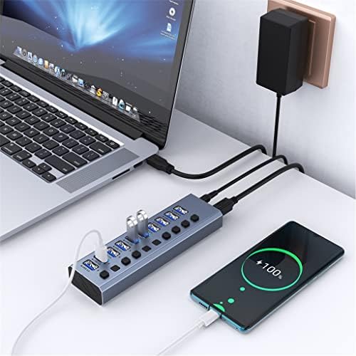 WSSBK Алуминиева 10-портов докинг станция USB3.0, Мултифункционален хъб, автономен switch, USB-hub (на Цвят: D, размер: както е показано)