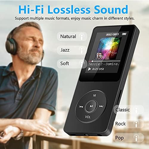 Музикален MP3 плейър с високоговорител, FM-радио/Електронна книга /Игра, 16 GB, Портативен звук MP3 HiFi без загуба, Поддръжка на видео,