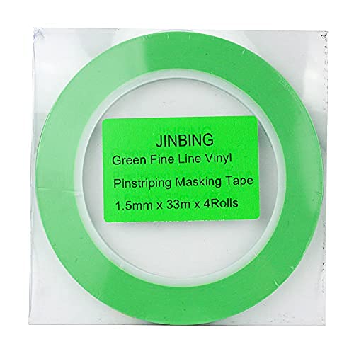 Залепваща лента в тънка ивица JINBING Рибка Fine Line Fineline Автомобилна Боя за Завои (1,5 мм x 4 ролка), зелена