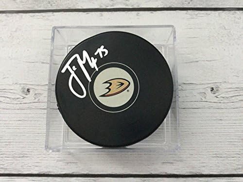 Джейкъб Megna Подписа хокей шайба Анахайм Дъкс с автограф a - за Миене на НХЛ с автограф