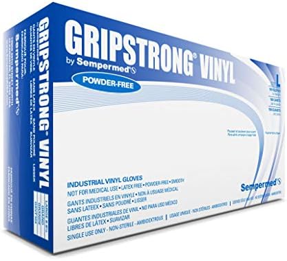 Ръкавици GripStrong, Винил, без прах (Кутия от 100 броя) (Среден размер)