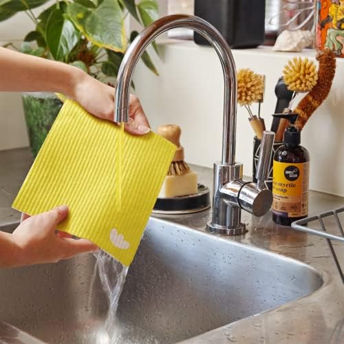 Шведски кухненски кърпи EKOH за кухня - Еко-подобно на гъба тъкан - за Многократна употреба Абсорбиращи кърпички за миене на съдове -