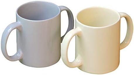Чаша HealthGoodsIn с двойна дръжка (Double Grip Mug), комплект от 2 чаши за надеждно задържане, БЕЗОПАСНО за МИКРОВЪЛНОВА ФУРНА, 11,83