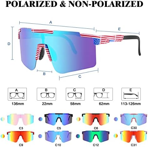 Спортни Слънчеви очила MALIDAK, Слънчеви Очила за каране със защита UV400 с Регулируема Покритие на Сб и носа