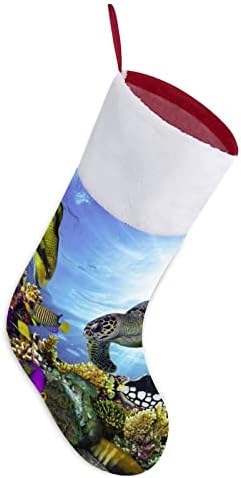 Дивата Природа Подводна Костенурка Червени Коледни Празници Чорапи Дом Декорации за Коледната Елха Окачени Чорапи За Камината