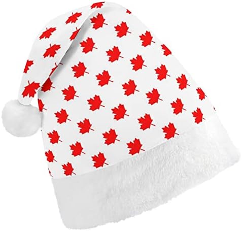 Коледната шапка във формата на канадския кленов лист, мек плюшен шапчица Дядо Коледа, забавна шапчица за коледно новогодишната партита