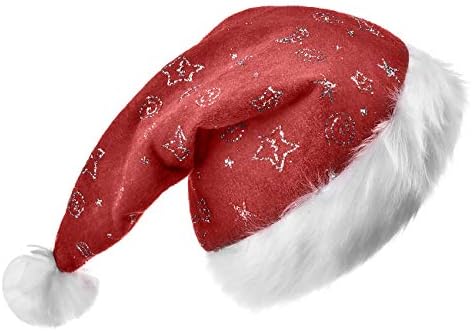 Allgala 4-PK Кадифе приятна коледна шапка на Дядо Коледа премиум качество за възрастни с повече плюшени белезници и помпоном
