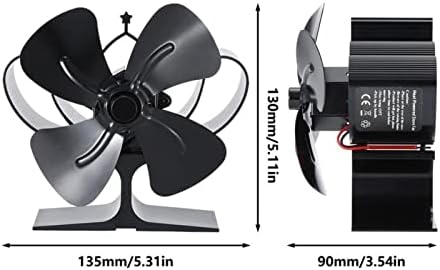 Вентилатор за печки SYXYSM с 4 остриета, Вентилатор топлинна мощност, Вентилатор за дърва горелки, Ефективно Разпределение на топлината,