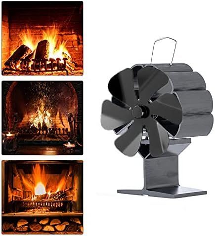 SYKSOL GUANGMING - Вентилатор за камина с 6 остриета, Вентилатор за печки с топлинна захранването, Вентилатор за дърва горелки, Тих Вентилатор