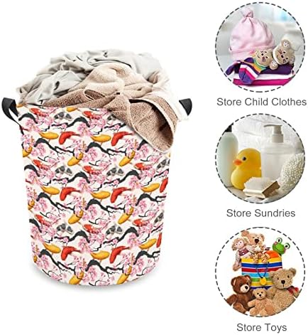 Кошница за дрехи Koi Fish Sakura Сгъваема Кошница За дрехи, Чанта За Съхранение на бельо с Дръжки