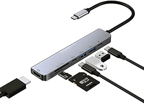 7-в-1 Hub Type-C от сплав Type C Hub 4K, HDMI, USB Докинг Станция за Интелигентни устройства